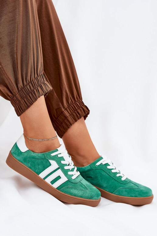 Tenisky model obuvi tenisky zo semišu Vinceza 79517 zelená farba