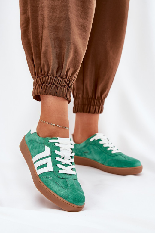 Tenisky model obuvi tenisky zo semišu Vinceza 79517 zelená farba