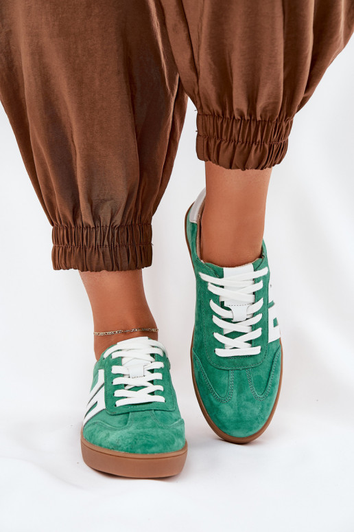 Tenisky model obuvi tenisky zo semišu Vinceza 79517 zelená farba