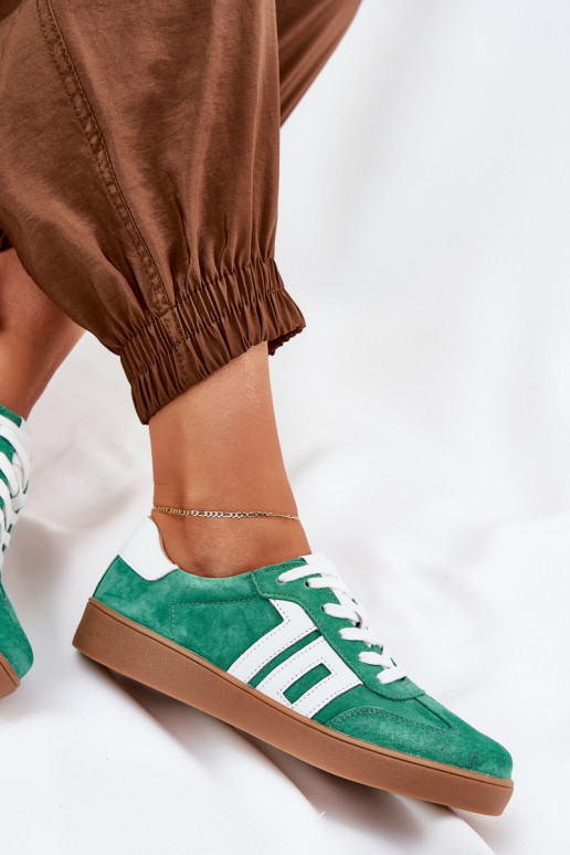 Tenisky model obuvi tenisky zo semišu Vinceza 79517 zelená farba