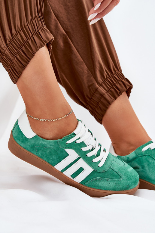Tenisky model obuvi tenisky zo semišu Vinceza 79517 zelená farba