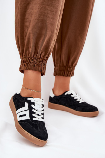 Tenisky model obuvi tenisky zo semišu Vinceza 79517 čierna 2