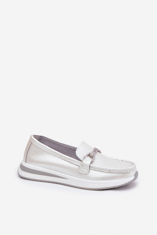 Kožené dámske mokasíny S.Barski GR51-598 matka perly