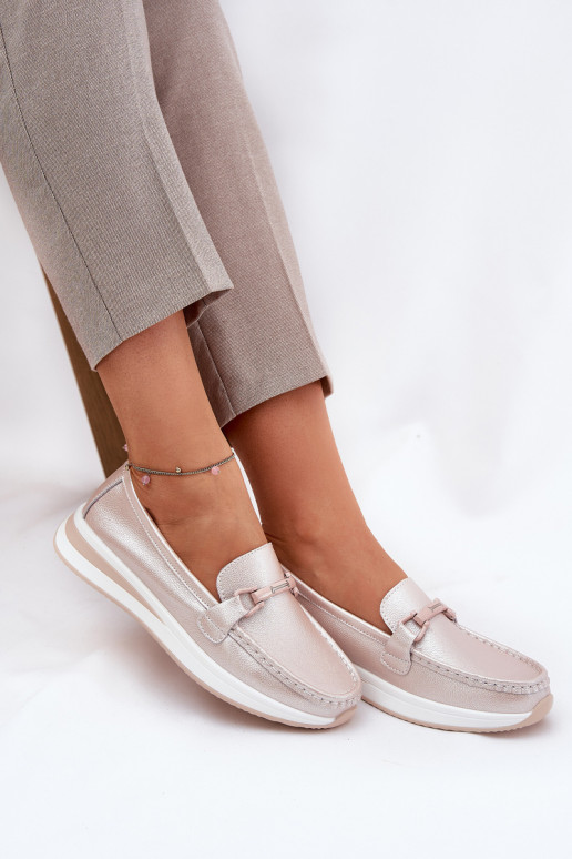 Kožené dámske mokasíny S.Barski GR51-598 Perleťovo ružová