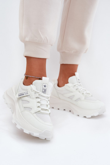 tenisky Tenisky model obuvi Dámske Zapnuté hrubej podrážke biela farba Prononice