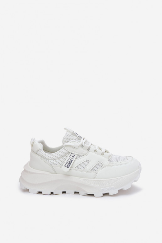 tenisky Tenisky model obuvi Dámske Zapnuté hrubej podrážke biela farba Prononice