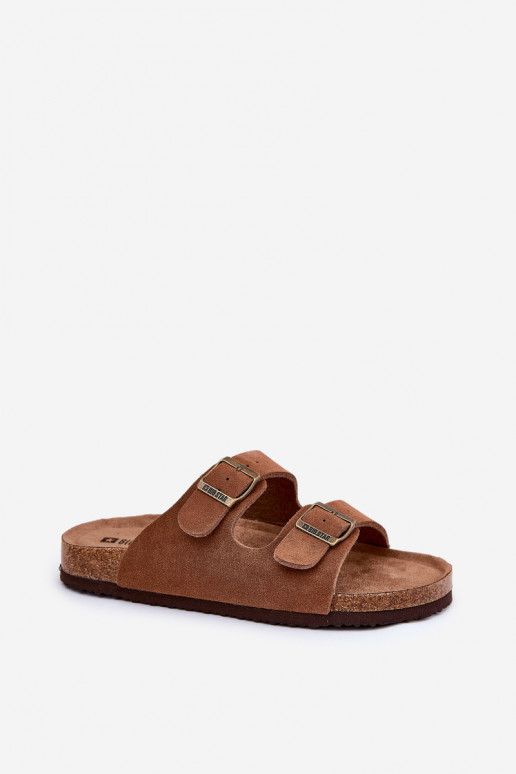 Dámske semišové papuče s prackami Big Star RR274A394 Hnedá farba