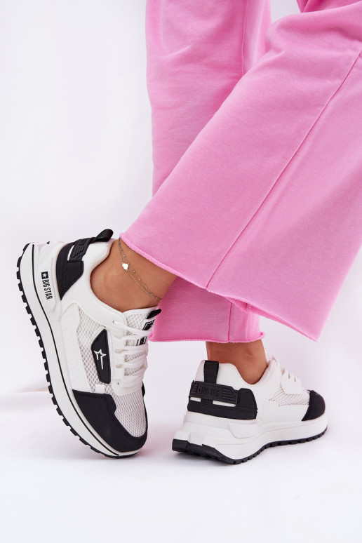 tenisky Dámske s platformou Big Star RR274A223 HI-POLY SYSTEM biely-čierna tenisky Dámske s platformou Big Star RR274A223 HI-POLY SYSTEM biely-čierna