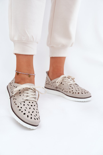 topánky Kožené Dámske S.Barski LR51-610 béžová