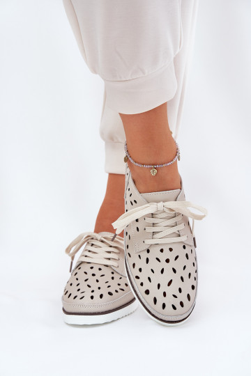 topánky Kožené Dámske S.Barski LR51-610 béžová 2