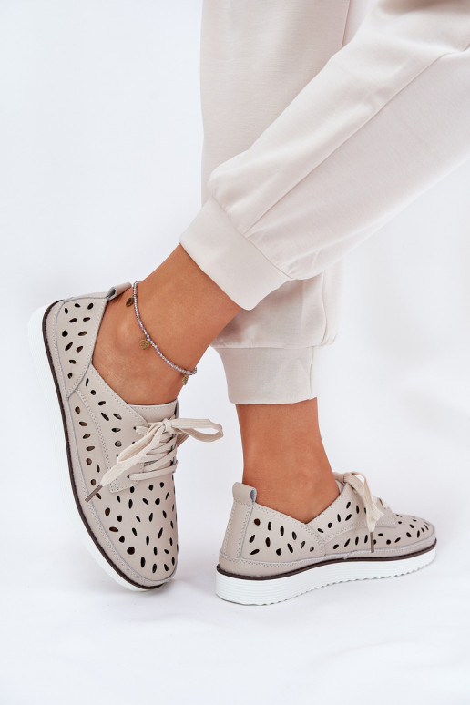 topánky Kožené Dámske S.Barski LR51-610 béžová