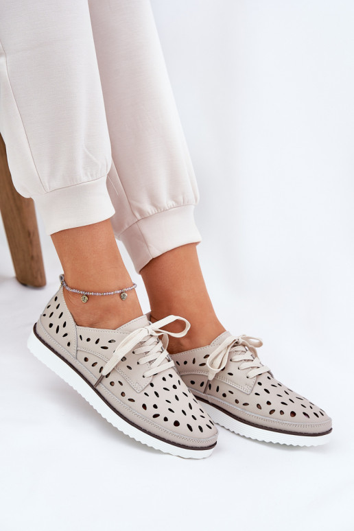 topánky Kožené Dámske S.Barski LR51-610 béžová