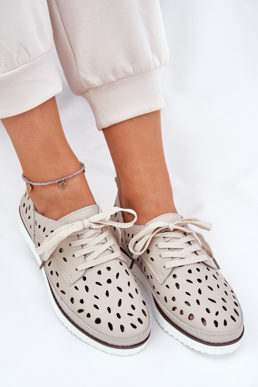 topánky Kožené Dámske S.Barski LR51-610 béžová