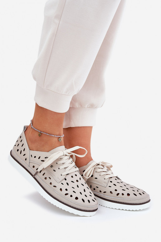 topánky Kožené Dámske S.Barski LR51-610 béžová