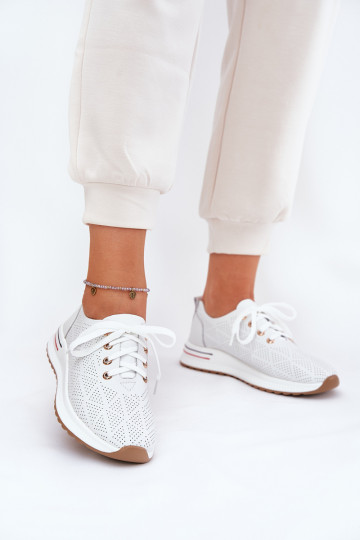 Kožené Jednoduché topánky Dámske Artiker 54C1758 biela farba