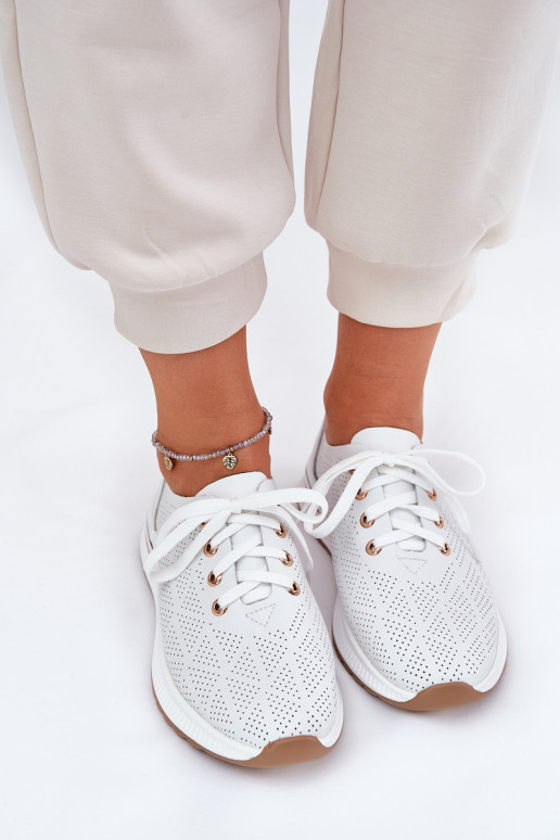 Kožené Jednoduché topánky Dámske Artiker 54C1758 biela farba