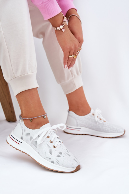 Kožené Jednoduché topánky Dámske Artiker 54C1758 biela farba