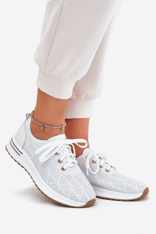 Kožené Jednoduché topánky Dámske Artiker 54C1758 biela farba