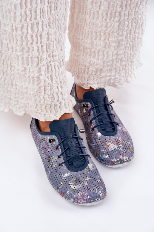 topánky Dámske Vyrobené z prírodnej kože Vzorované Artiker 56C2691 Modrá