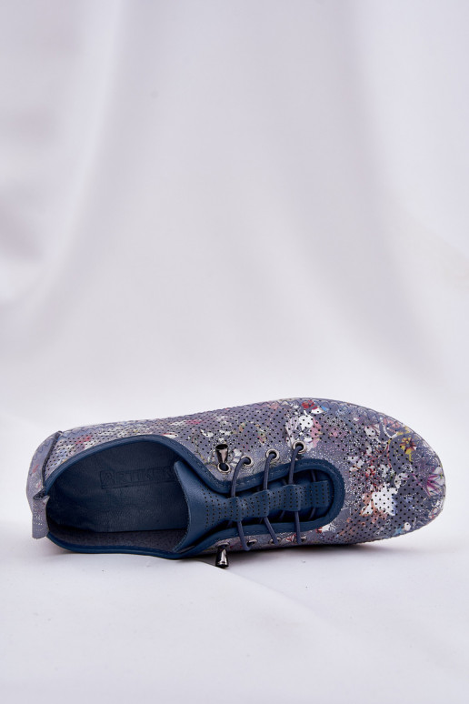 topánky Dámske Vyrobené z prírodnej kože Vzorované Artiker 56C2691 Modrá