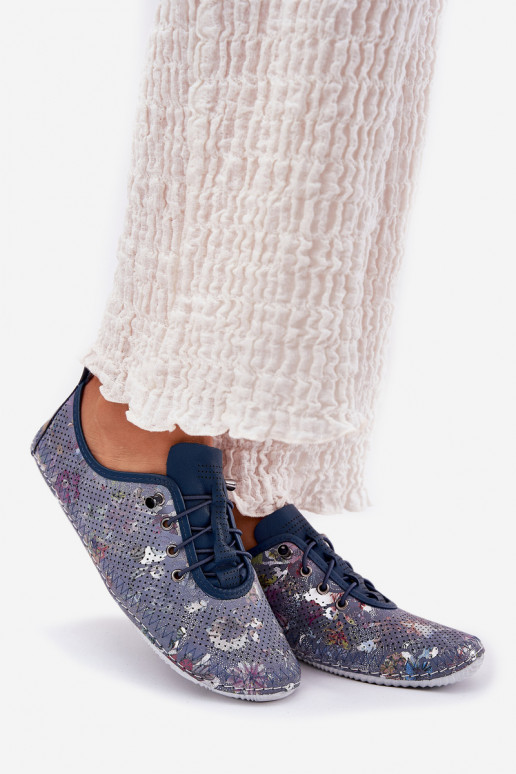 topánky Dámske Vyrobené z prírodnej kože Vzorované Artiker 56C2691 Modrá