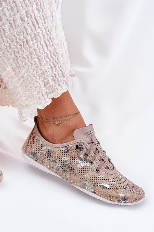 topánky Dámske Vyrobené z prírodnej kože Vzorované Artiker 56C2689 béžová topánky Dámske Vyrobené z prírodnej kože Vzorované Artiker 56C2689 béžová