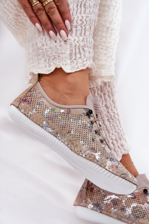 topánky Dámske Vyrobené z prírodnej kože Vzorované Artiker 56C2689 béžová topánky Dámske Vyrobené z prírodnej kože Vzorované Artiker 56C2689 béžová