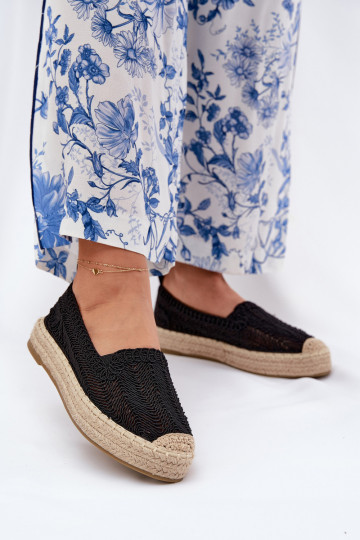 Čierne espadrilky s platformou Vinceza 17392