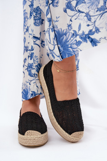 Čierne espadrilky s platformou Vinceza 17392 2