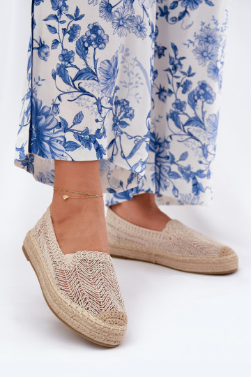 Espadrilky s platformou Vinceza 17392 béžová 2