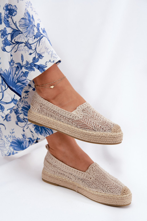 Espadrilky s platformou Vinceza 17392 béžová