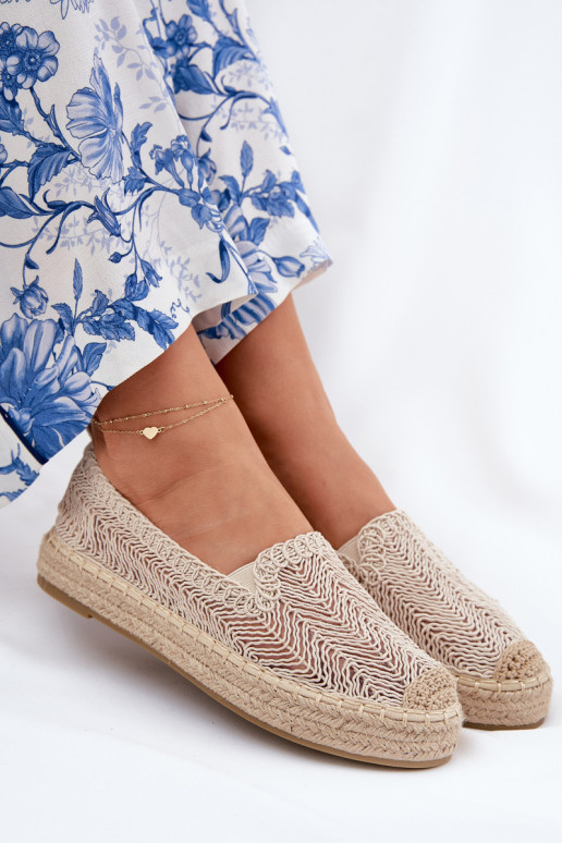 Espadrilky s platformou Vinceza 17392 béžová