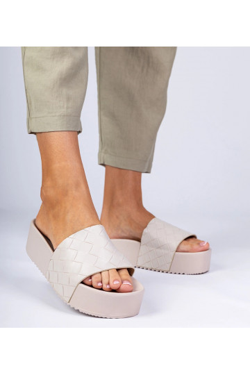 Pieskové dámske papuče so...