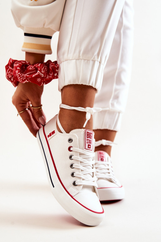 Dámske materiál bežná obuv BIG STAR JJ274123 biela farba Dámske materiál bežná obuv BIG STAR JJ274123 biela farba