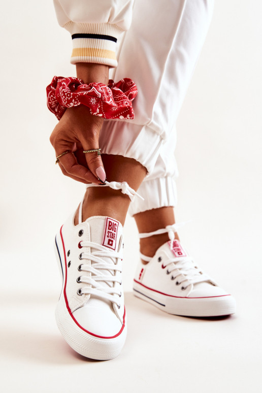 Dámske materiál bežná obuv BIG STAR JJ274123 biela farba Dámske materiál bežná obuv BIG STAR JJ274123 biela farba