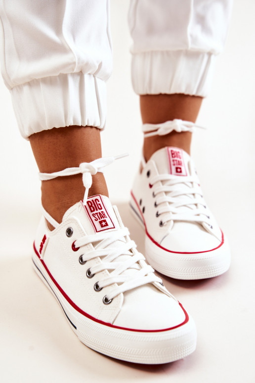 Dámske materiál bežná obuv BIG STAR JJ274123 biela farba Dámske materiál bežná obuv BIG STAR JJ274123 biela farba