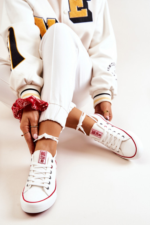 Dámske materiál bežná obuv BIG STAR JJ274123 biela farba Dámske materiál bežná obuv BIG STAR JJ274123 biela farba