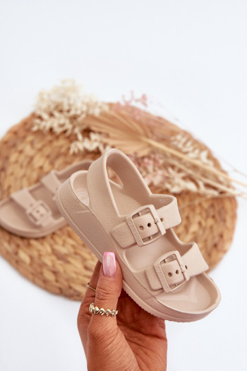 Papuče deti Jednoduché s prackami BIG STAR NN374544 béžová 2