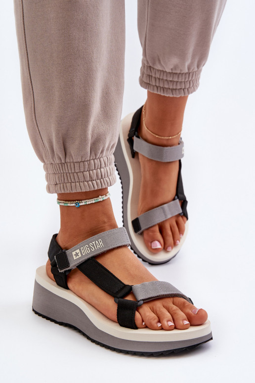 Dámske sandále s platformou I Koturnie Big Star NN274A054 sivá Dámske sandále s platformou I Koturnie Big Star NN274A054 sivá