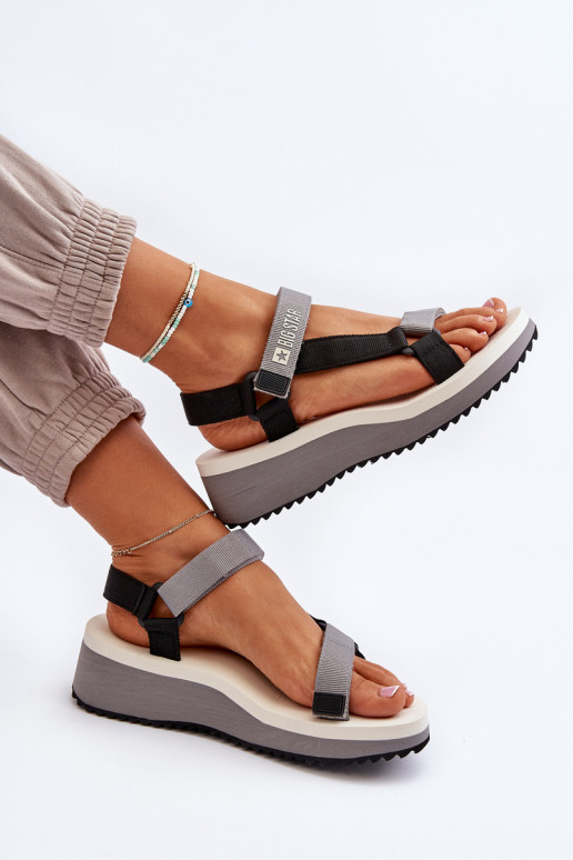 Dámske sandále s platformou I Koturnie Big Star NN274A054 sivá Dámske sandále s platformou I Koturnie Big Star NN274A054 sivá