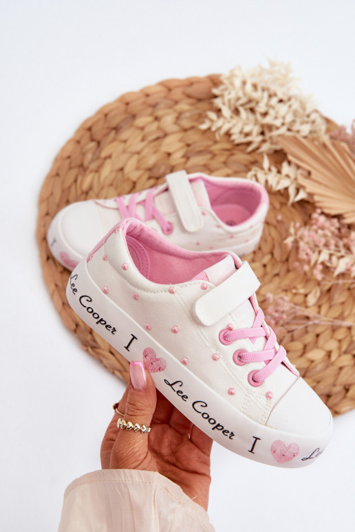 bežná obuv deti Lee Cooper LCIN-24-02-2159 biela farba bežná obuv deti Lee Cooper LCIN-24-02-2159 biela farba