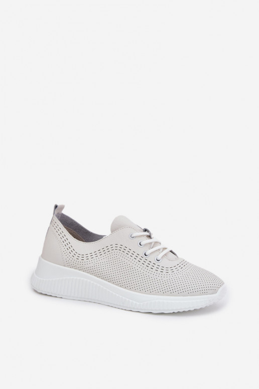 Kožené tenisky Dámske Vinceza 41472 biela farba