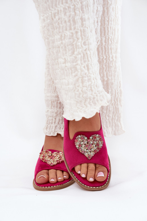 Dámske sandále S Ornatem Srdiečkam S.Barski KV27-018 Ružová