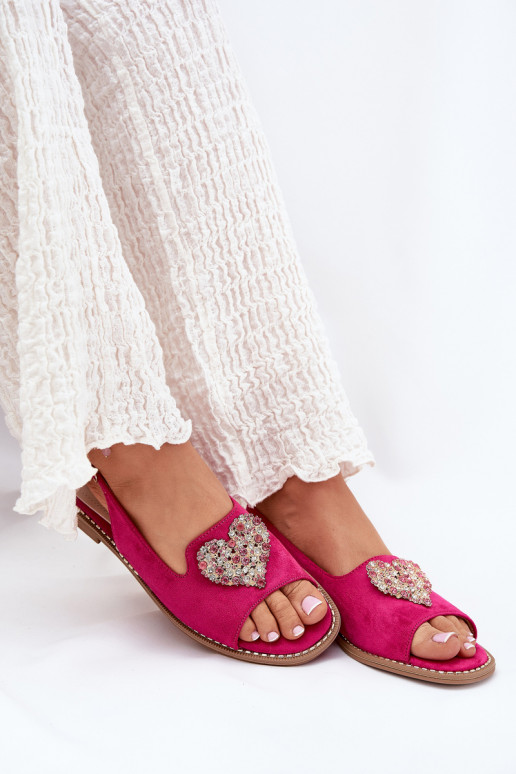 Dámske sandále S Ornatem Srdiečkam S.Barski KV27-018 Ružová