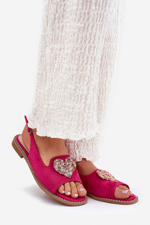 Dámske sandále S Ornatem Srdiečkam S.Barski KV27-018 Ružová