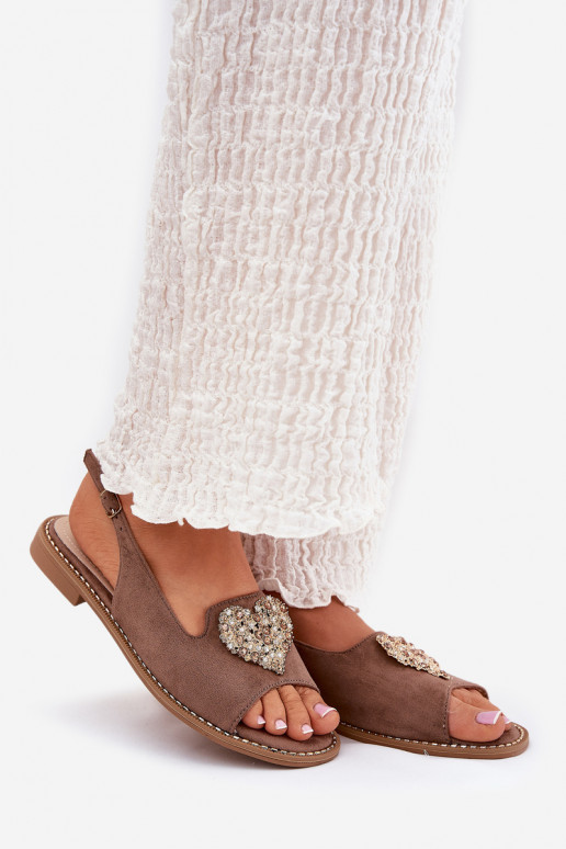 Dámske sandále S Ornatem Srdiečkam S.Barski KV27-018 béžová