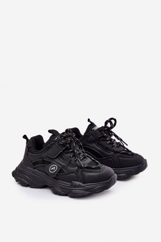 Tenisky model obuvi deti s platformou čierna Hanomess