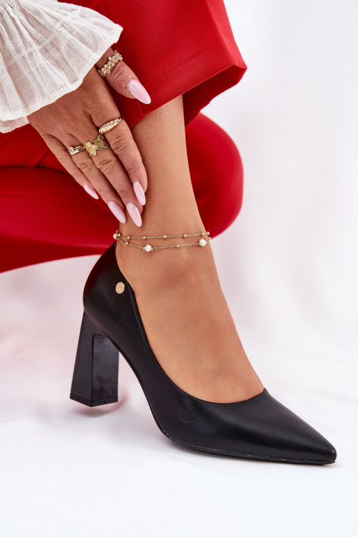 Elegantný štýl Topánky Zapnuté SłupkoInym Obcasie Vinceza 62221 čierna Elegantný štýl Topánky Zapnuté SłupkoInym Obcasie Vinceza 62221 čierna