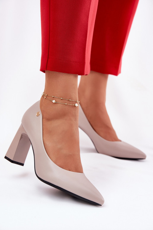 Elegantný štýl Topánky Zapnuté SłupkoInym Obcasie Vinceza 62221 sivá Elegantný štýl Topánky Zapnuté SłupkoInym Obcasie Vinceza 62221 sivá