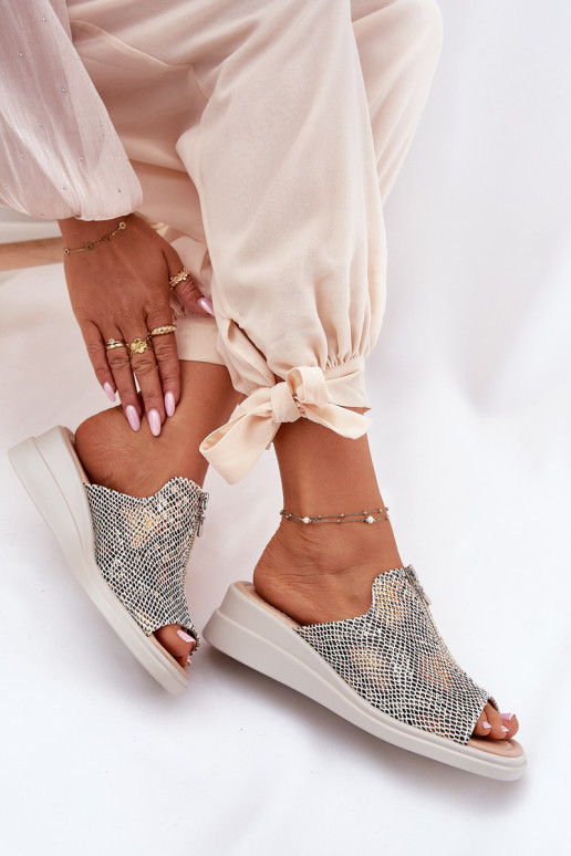 Dámske papuče Zapnuté INedge so zipsami Zvierací vzor béžová Irriva Dámske papuče Zapnuté INedge so zipsami Zvierací vzor béžová Irriva